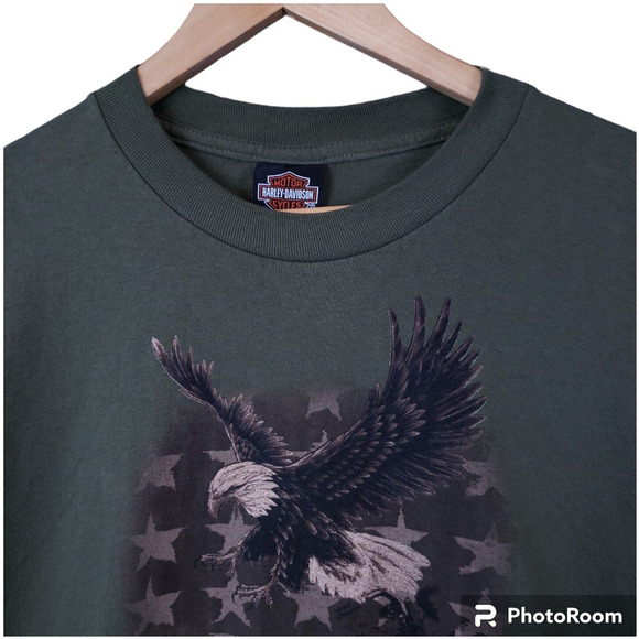 Harley-Davidson Rossiter’s Sarasota FL Graphic T-Shirt Men’s XL OD Green EUC - Picture 7 of 13